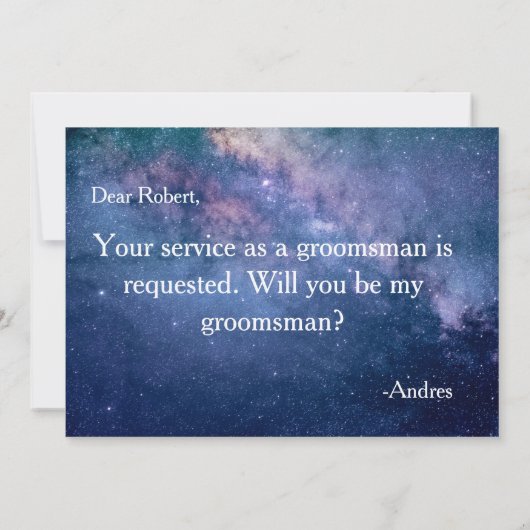Bent u mijn Groomsman? Voorstel Kaart (Achterkant)