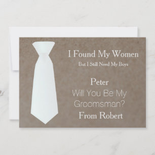Bent u mijn Groomsman wit en zwart Stropdas? Kaart