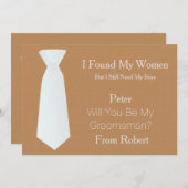 Bent u mijn Groomsman wit en zwart Stropdas? Kaart (Voorkant / Achterkant)