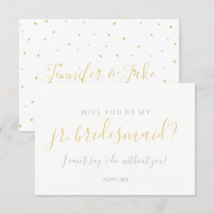 Bent u mijn Jr.Bridesmd-kaart - Gold Stippen White Kaart