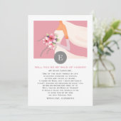 Bent u mijn Maid of Honor? Bride Silhouette Kaart (Staand voorkant)