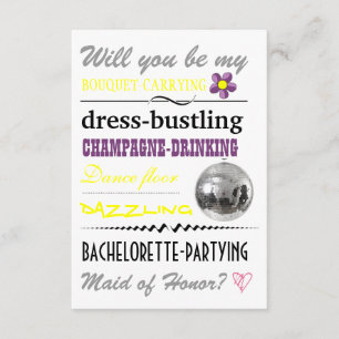 "Bent u mijn Maid of Honor?" Kaart