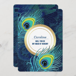 Bent u mijn Maid of Honor? Peacock Feather Kaart