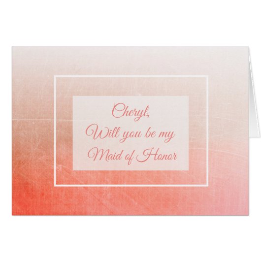 Bent u mijn Maid of Honor Personalized Card? (Voorkant Horizontaal)