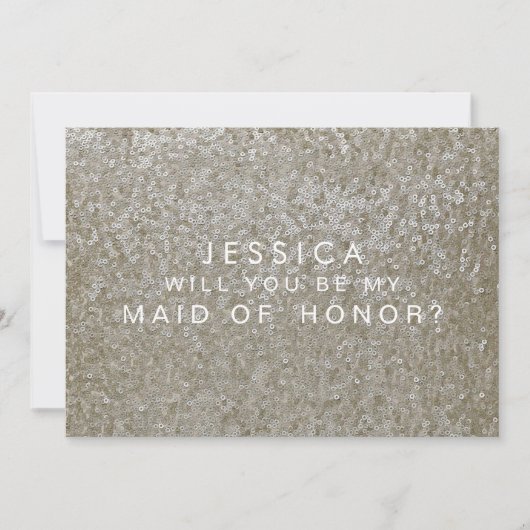 Bent u mijn Maid of Honor White Sequins Card? Kaart (Voorkant)