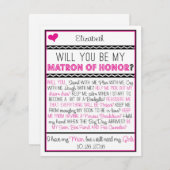 Bent u mijn Matron of Honor? Roze/zwarte collage Kaart (Voorkant / Achterkant)