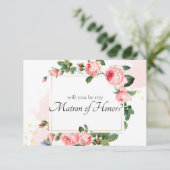 Bent u mijn matron van de eer? Blushing Pink Rose (Staand voorkant)