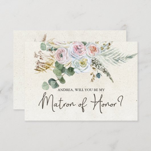 Bent u mijn matron van eer Pastel Boho neutraal? (Voorkant / Achterkant)