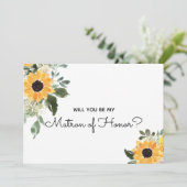 Bent u mijn matron van het eervolle zonnebloemvoor kaart (Staand voorkant)