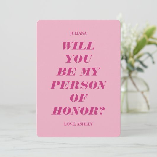 Bent u mijn persoon van eerlijkheid? Modern Roze Kaart (Staand voorkant)
