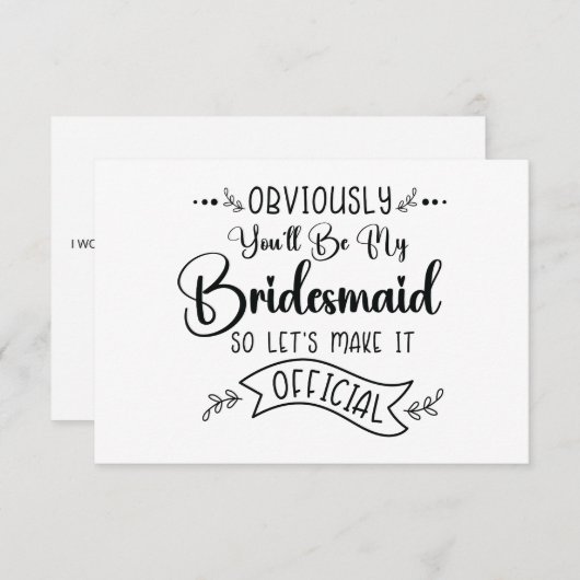 Bent u mijn uitnodiging voor het Bridesmaid? (Voorkant / Achterkant)