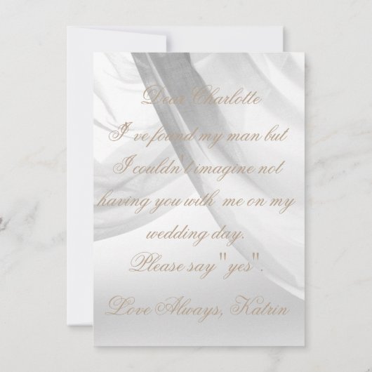 Bent u mijn uitnodiging voor het Bridesmaid? (Achterkant)