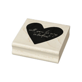 Bent u mijn Valentijn Script Font Heart Ink? Rubberstempel