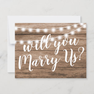 Bent u onze ambtenaar?   Rustic Marry Us Kaart