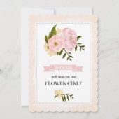 Bent u onze Bloemenmeisje? Blush Pink Peonies Kaart (Voorkant)