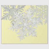 BENTLEY SNOWFLAKS OP GEEL GIFT WRAPPINGSPAPIER CADEAUPAPIER (Vlak)