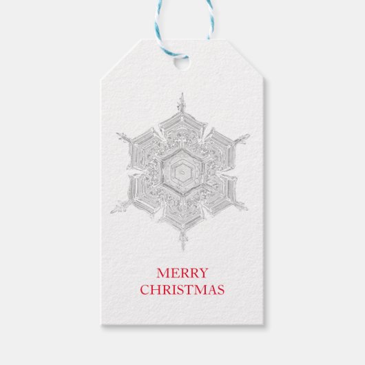 BENTLEY'S SNOWFLAKE MERRY CHRISTMAS GIFT LABEL CADEAULABEL (Voorkant)