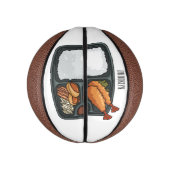 Bento-cartoon illustratie basketbal (Verticaal)