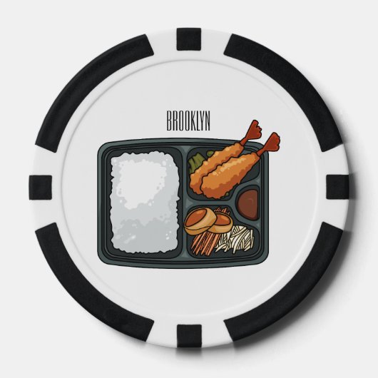 Bento-cartoon illustratie poker chips (Voorkant)
