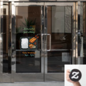 Bento-cartoon illustratie raamsticker (Kantoordeur)