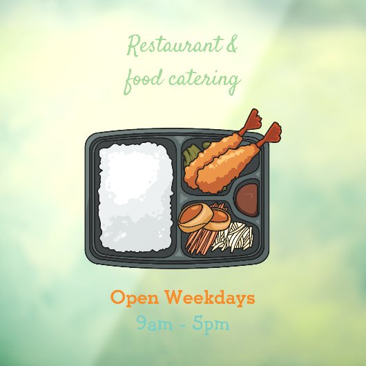 Bento-cartoon illustratie raamsticker (Vel 3)