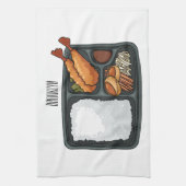 Bento-cartoon illustratie theedoek (Verticaal)