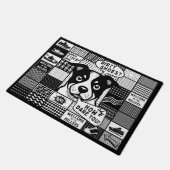 Bento raster met humor en hond in pop kunst stijl deurmat (Schuin)