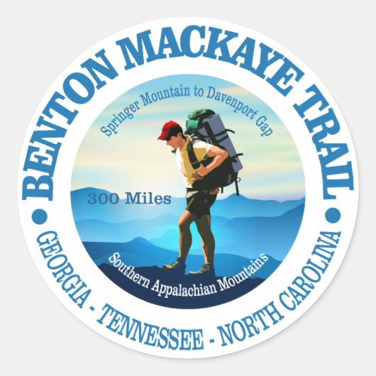 Benton MacKaye Trail (Hiker C) Ronde Sticker (Voorkant)