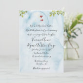 Benvenuti Italia Blauwe bruiloft uitnodiging (Staand voorkant)