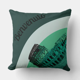 Benvenuto Rome Colosseum Retro Art Sierkussen