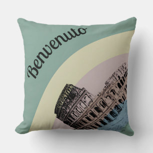 Benvenuto Rome Colosseum Retro Art Sierkussen
