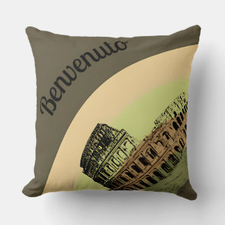 Benvenuto Rome Colosseum Retro Art Sierkussen