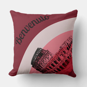 Benvenuto Rome Colosseum Retro Art Sierkussen