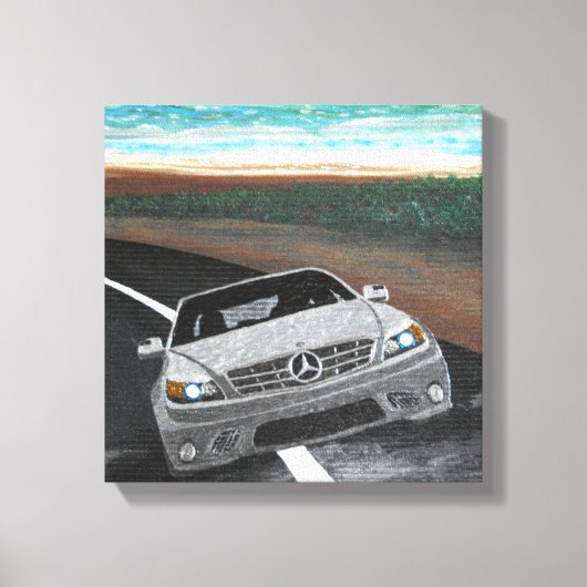 Benz op benz canvas afdruk (Voorkant)