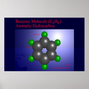 Benzeen Molecule (afdruk) Poster