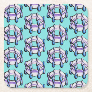 Benzene Molecule Pattern Organic Chemistry Art Vierkante Kartonnen Onderzetter