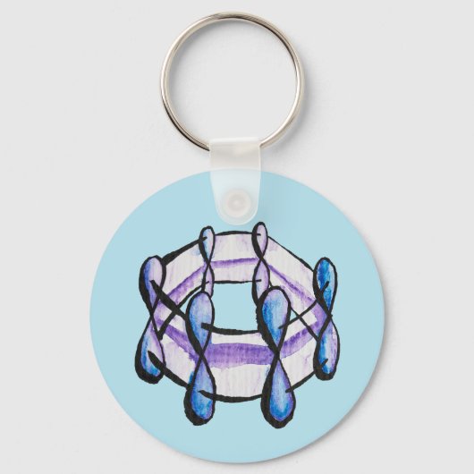 Benzene Molecule QR Code Organic Chemistry Science Sleutelhanger (Voorkant)