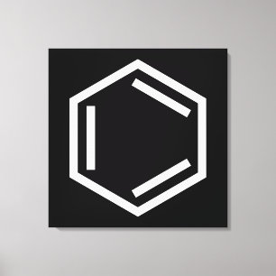 BENZENE RING SYMBOOL CANVAS AFDRUK
