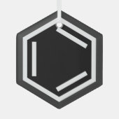 BENZENE RING SYMBOOL GLAS ORNAMENT (Voorkant)