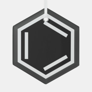 BENZENE RING SYMBOOL GLAS ORNAMENT