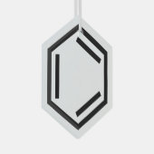 BENZENE RING SYMBOOL GLAS ORNAMENT (Voorkant Rechts)