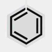 BENZENE RING SYMBOOL GLAS ORNAMENT (Achterkant)