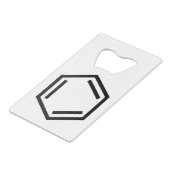 BENZENE RING SYMBOOL KREDIETKAART FLESSENOPENER (Achterkant Gekanteld)