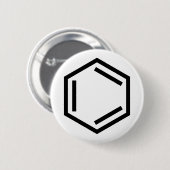 BENZENE RING SYMBOOL RONDE BUTTON 5,7 CM (Voorkant /achterkant)