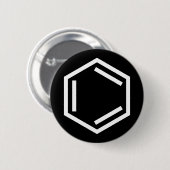 BENZENE RING SYMBOOL RONDE BUTTON 5,7 CM (Voorkant /achterkant)