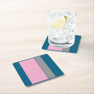 Benzine Blauw CottonCandy Vierkante Kartonnen Onderzetter