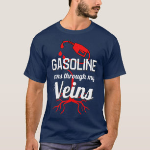 Benzine loopt door mijn aderen lover mechanic t-shirt