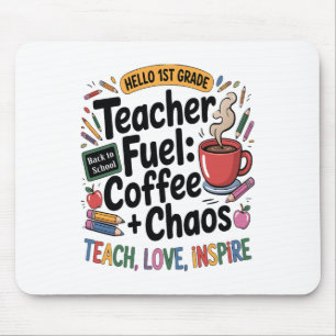Benzine voor leraren Coffechaos Terug naar school Muismat
