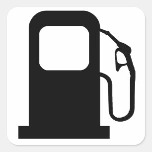Benzinepomp Vierkante Sticker