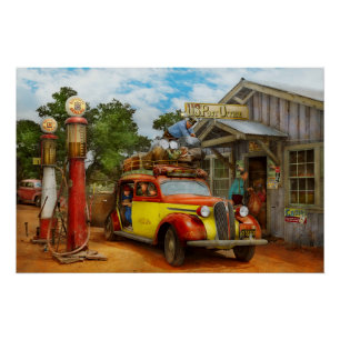 Benzinestation - Verse levering aan Pie Town 1940 Perfect Poster
